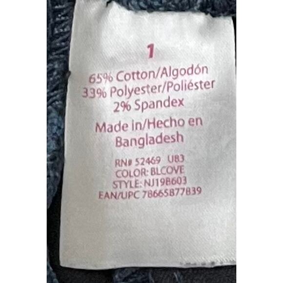 NO BO MID-RISE SHORTS JUNIORS, 1, NAVY BLUE, BACK POCKETS, BUTTONS & ZIP CLOSURE - Picture 10 of 11